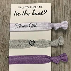 Custom Purple Handmade Flower Girl Hair Ties,